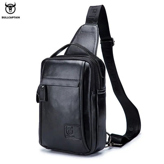 Mochila cruzada de cuero mate - Negro